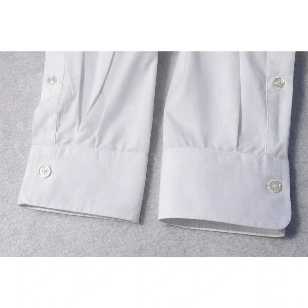 Christian Dior Mens 17x34 White Designer Dress Shirt Concealed Hidden Button - Picture 10 of 16